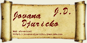 Jovana Đuričko vizit kartica